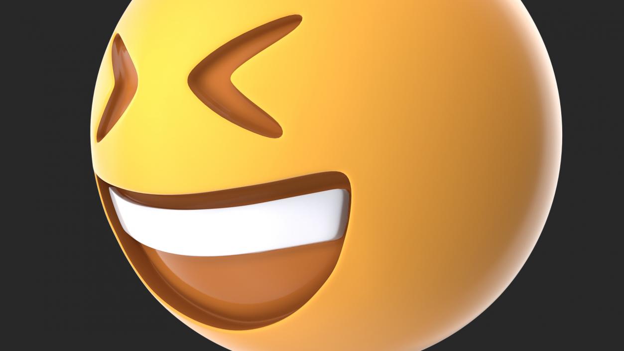 3D model Smiling With Closed Eyes Emoji