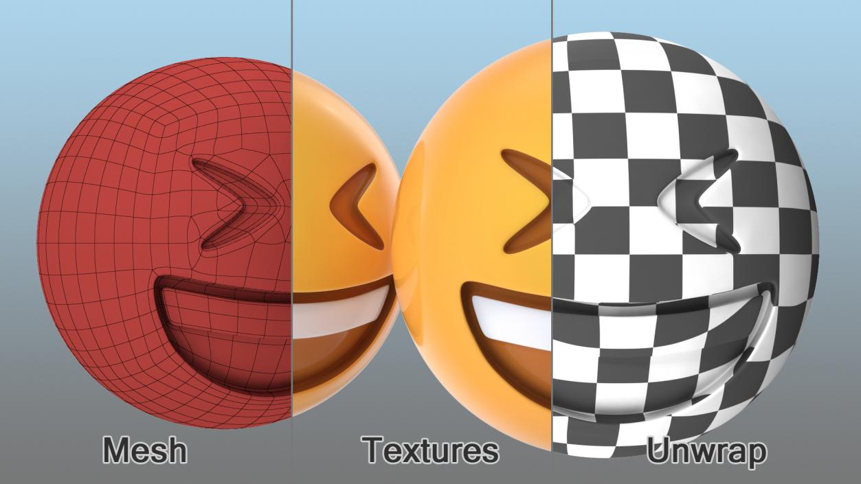 3D model Smiling With Closed Eyes Emoji