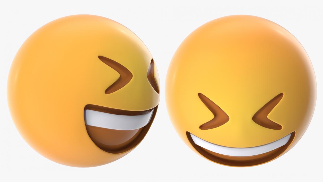 3D model Smiling With Closed Eyes Emoji