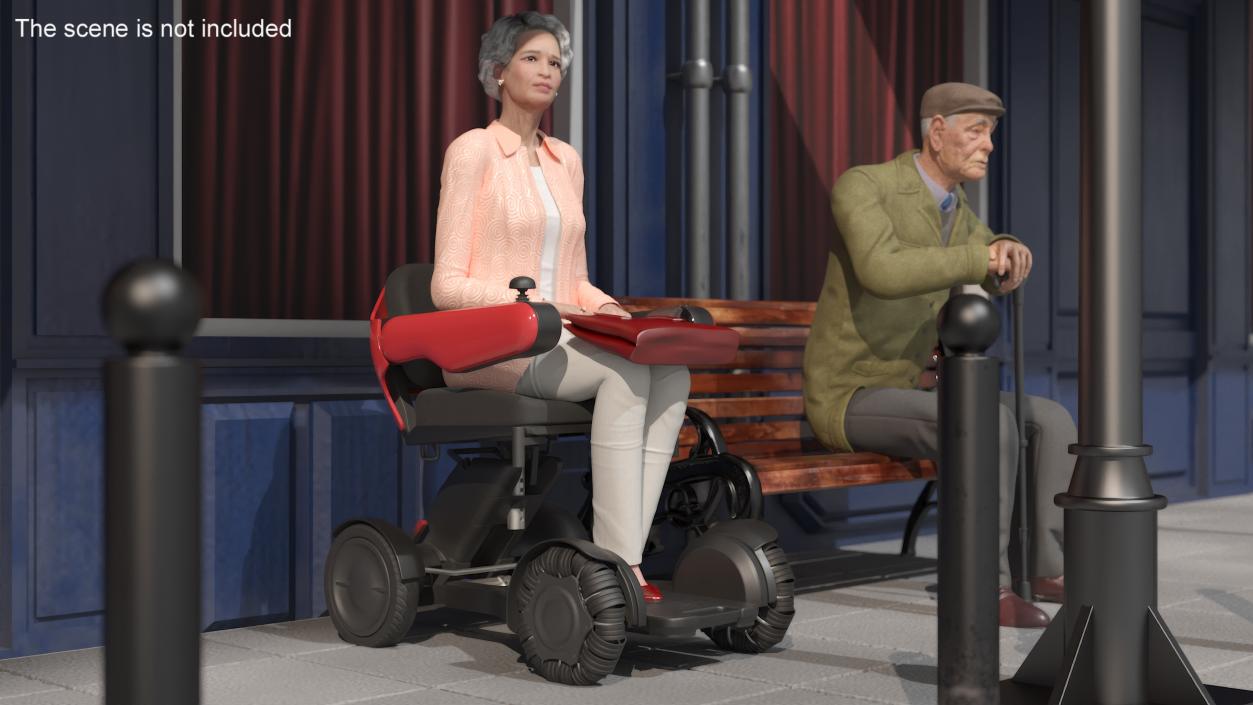 3D Electric Mobility Chair and Old Lady