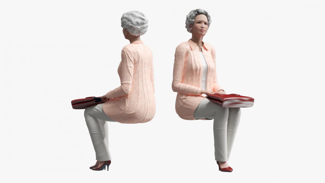 3D Electric Mobility Chair and Old Lady