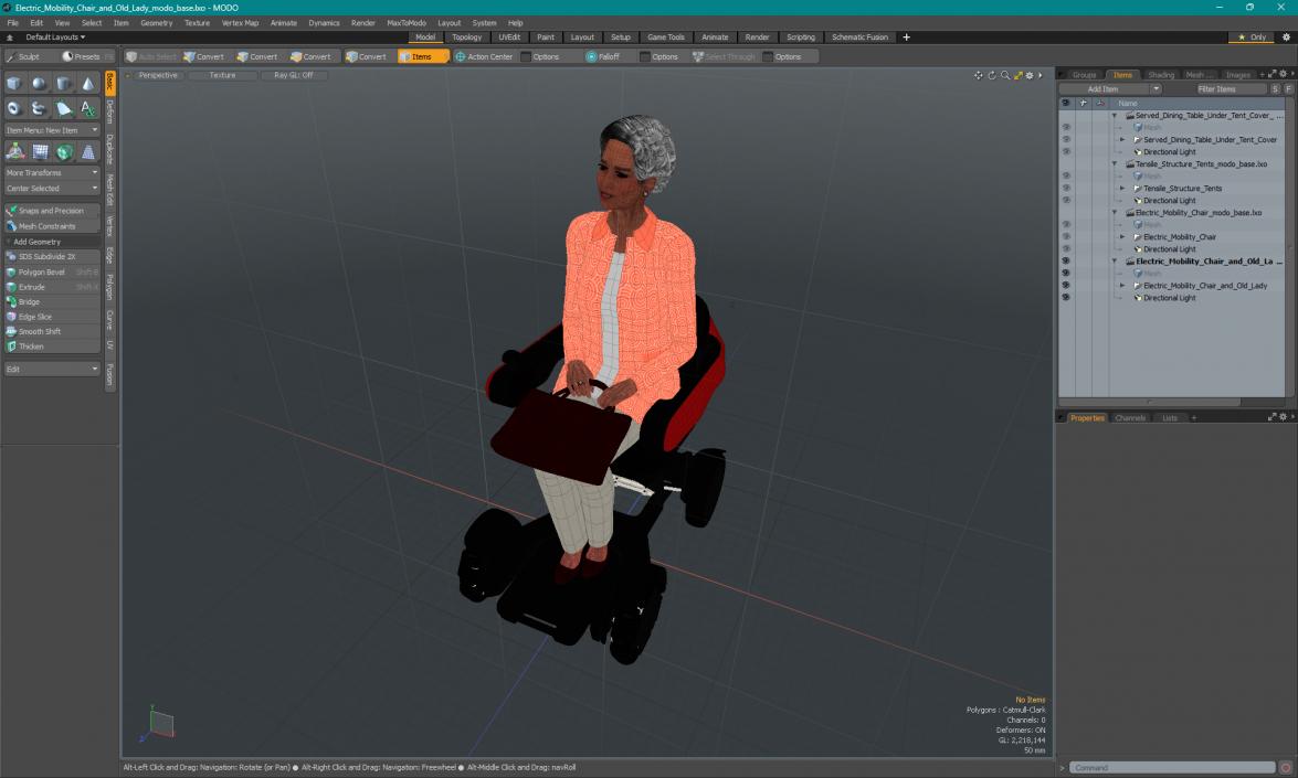 3D Electric Mobility Chair and Old Lady