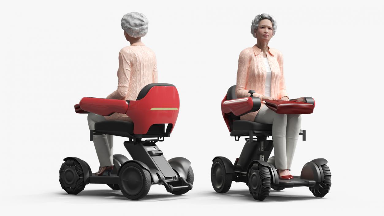 3D Electric Mobility Chair and Old Lady