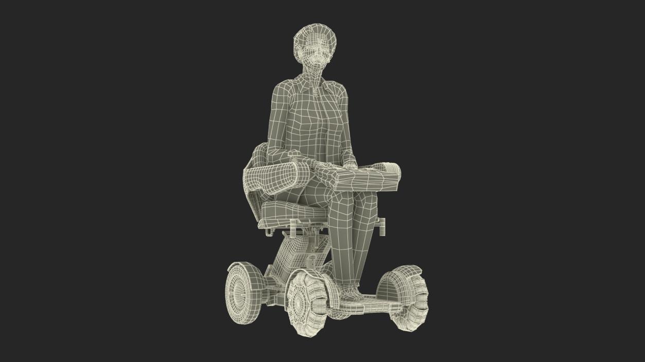 3D Electric Mobility Chair and Old Lady