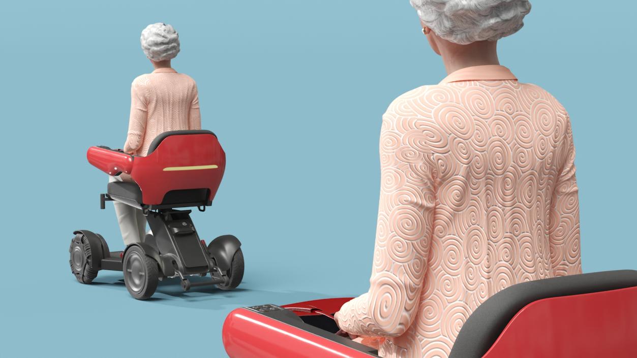 3D Electric Mobility Chair and Old Lady