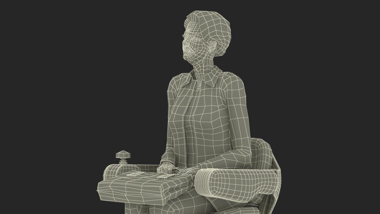 3D Electric Mobility Chair and Old Lady