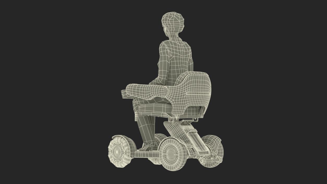 3D Electric Mobility Chair and Old Lady