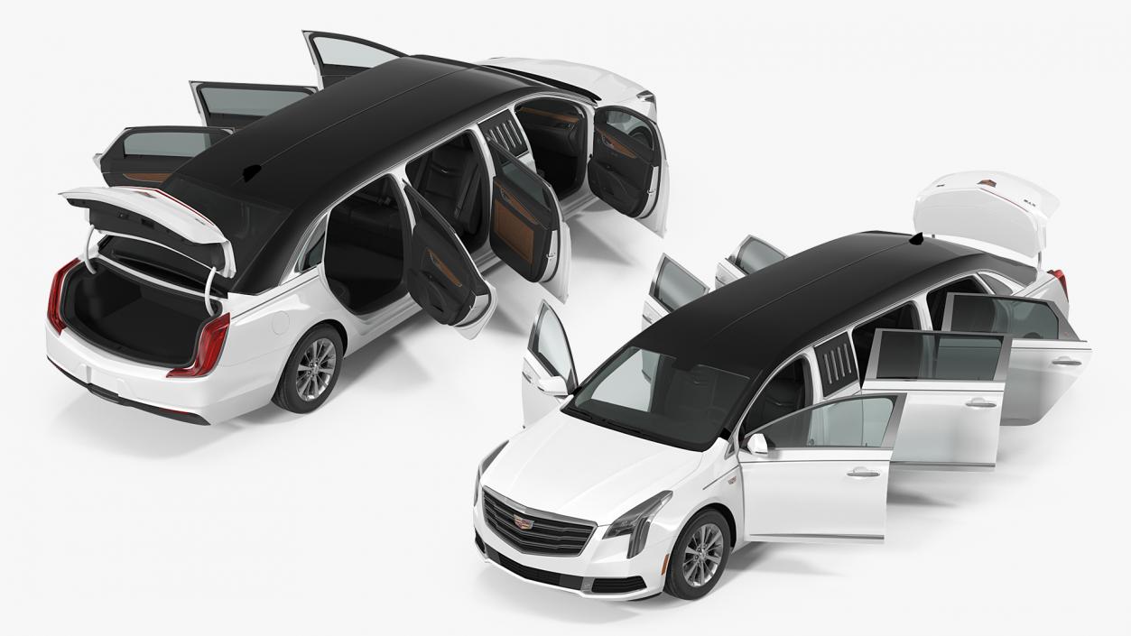 Cadillac Six Door Limousine Rigged 3D model