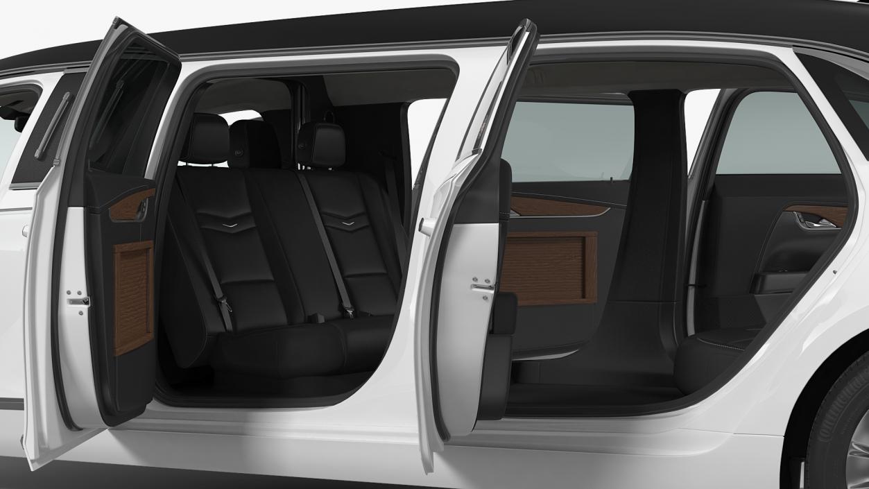 Cadillac Six Door Limousine Rigged 3D model