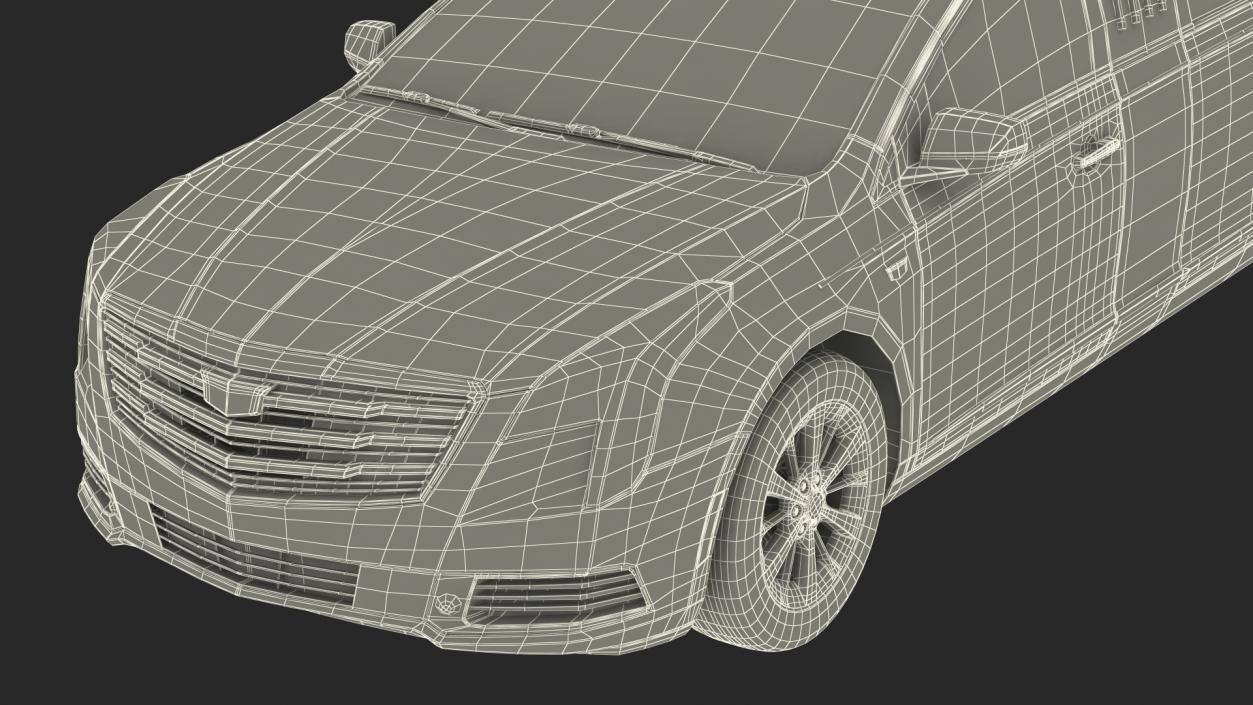 Cadillac Six Door Limousine Rigged 3D model