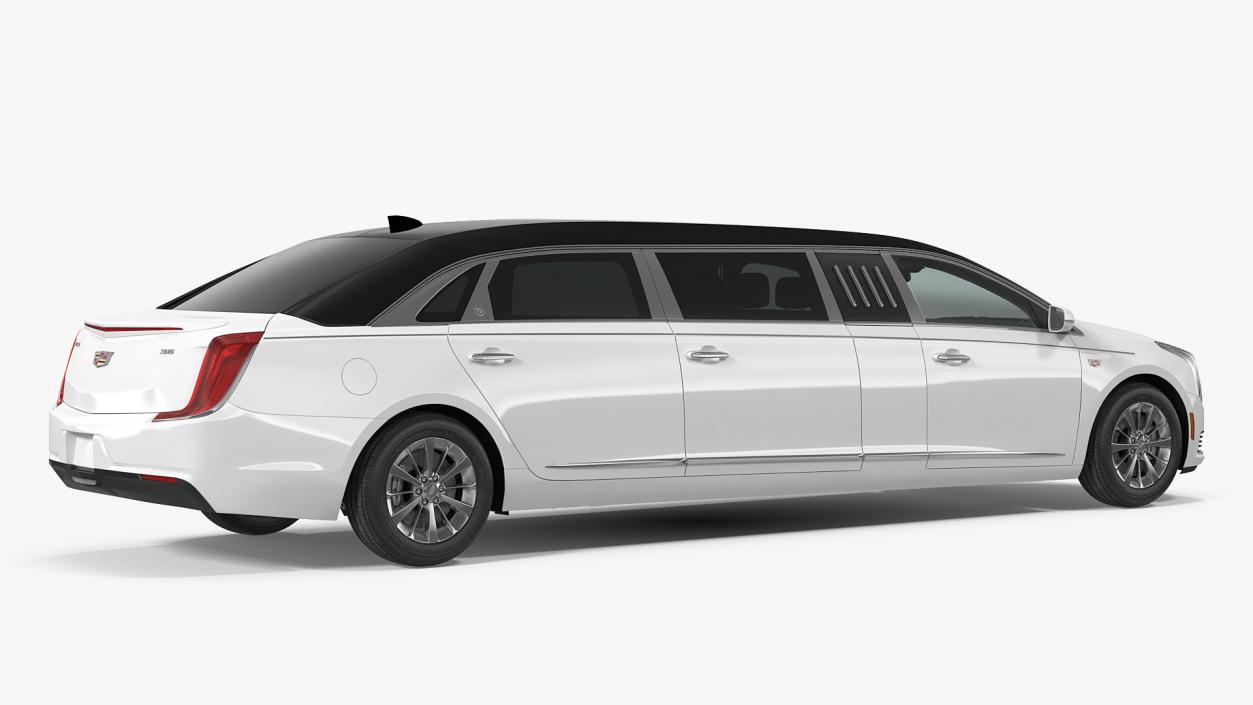 Cadillac Six Door Limousine Rigged 3D model