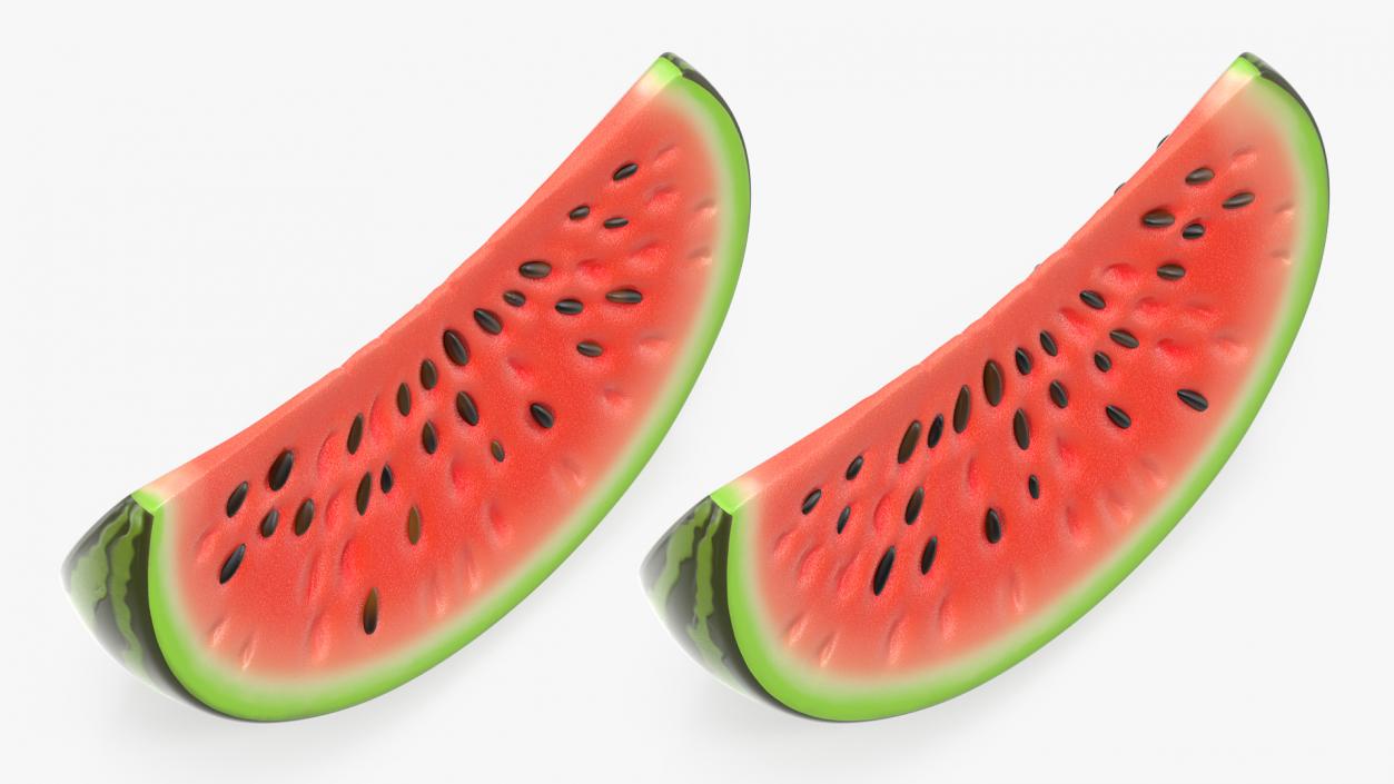 Cartoon Watermelon Slice 3D model