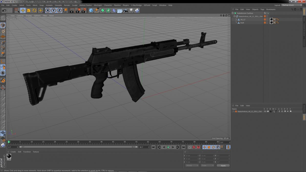 3D Kalashnikov AK-12 2011 Old