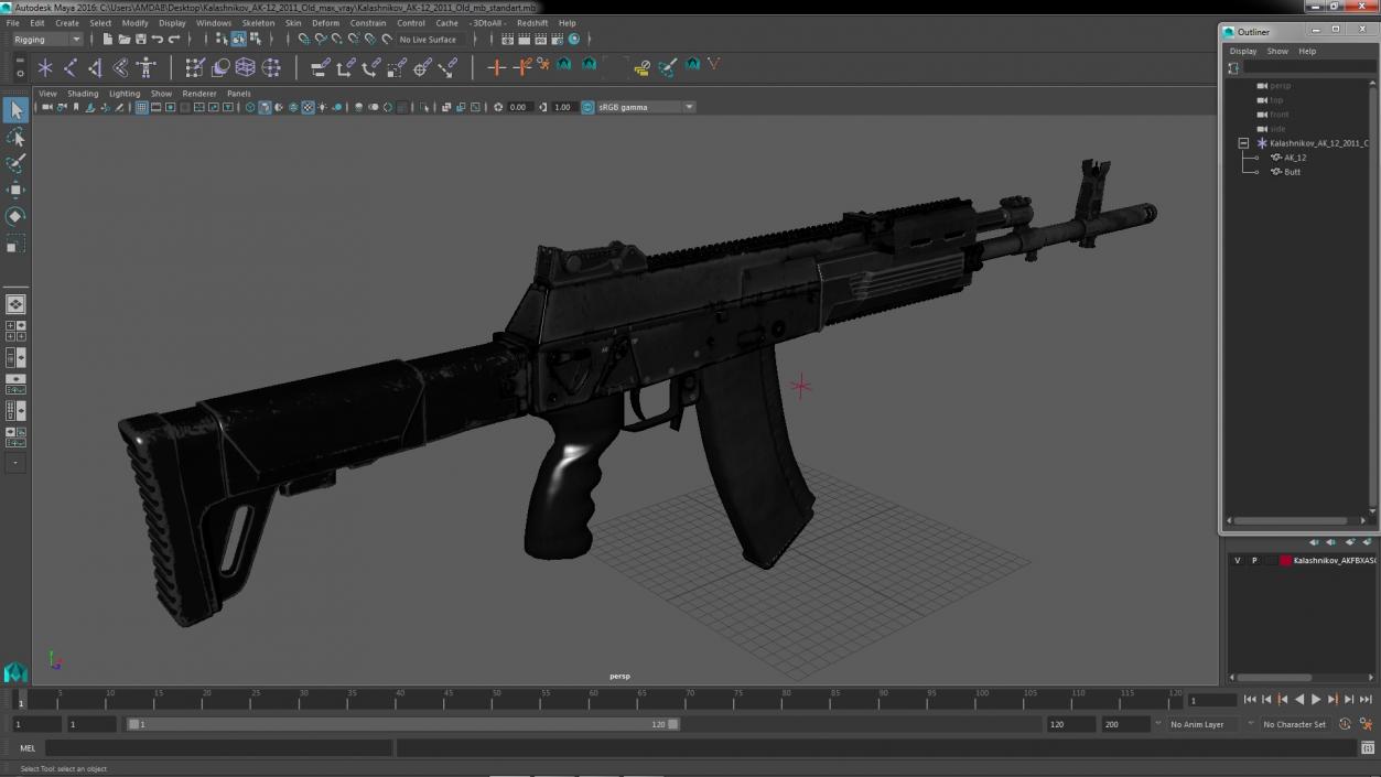 3D Kalashnikov AK-12 2011 Old