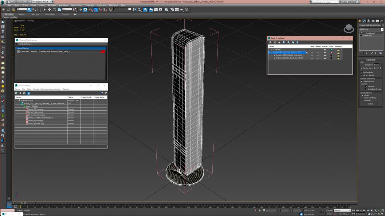 3D model Vertical LED Light Bar Switched Off