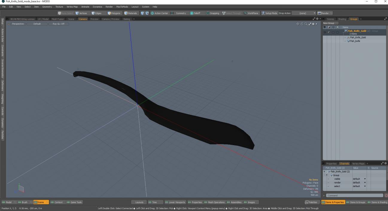 3D model Fish Knife Gold