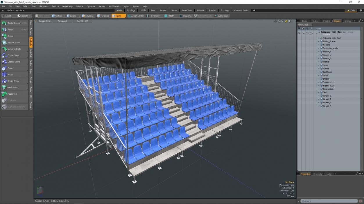 3D model Tribunes with Roof 3