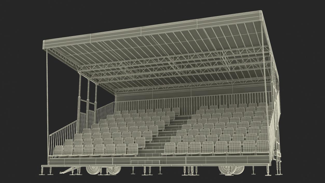 3D model Tribunes with Roof 3