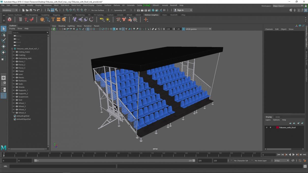 3D model Tribunes with Roof 3