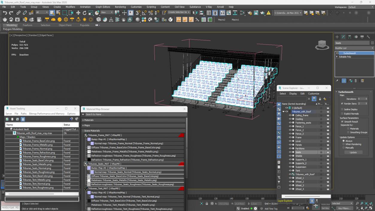 3D model Tribunes with Roof 3