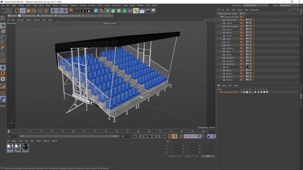 3D model Tribunes with Roof 3