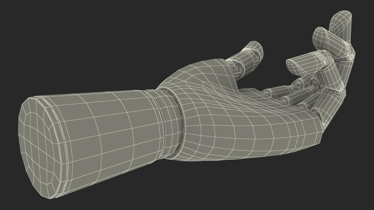 3D Drawing Hand Model Dark Wood Relaxed Pose