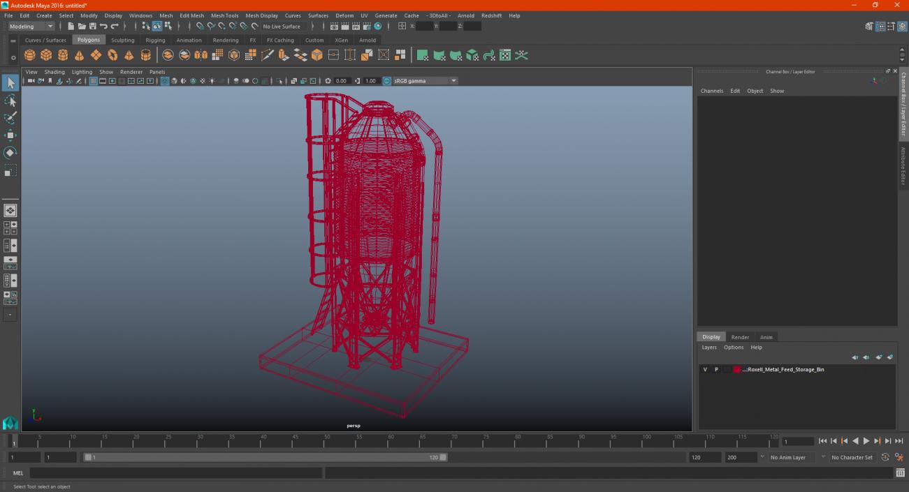 Roxell Metal Feed Storage Bin 3D model