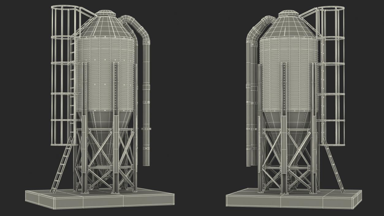 Roxell Metal Feed Storage Bin 3D model