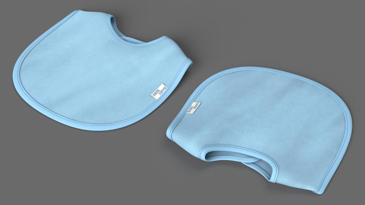 3D Blue Baby Bib model