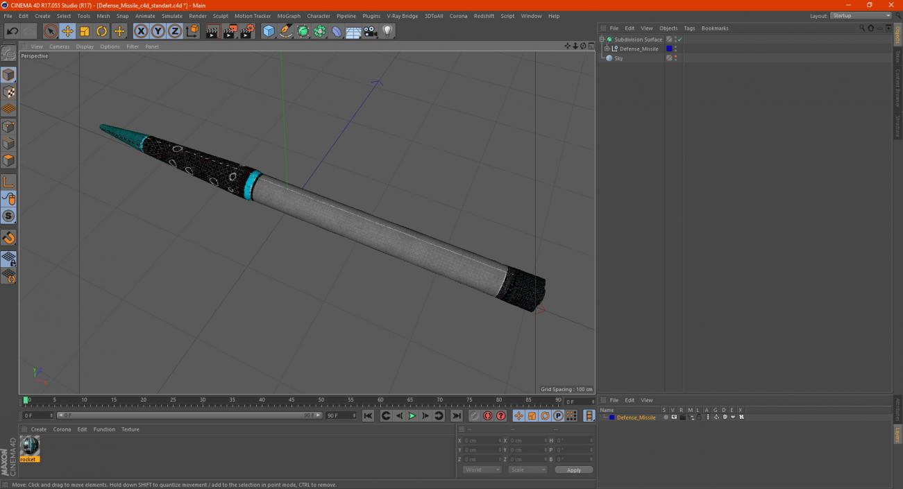 3D model Defense Missile