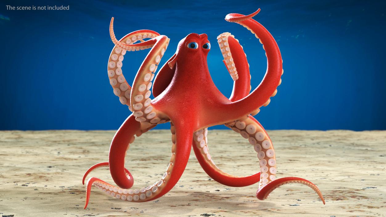 3D Octopus Cartoon Character Rigged for Maya