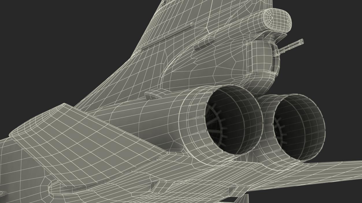 Supersonic Missile Carrier Tupolev Tu-22M Backfire Rigged 3D