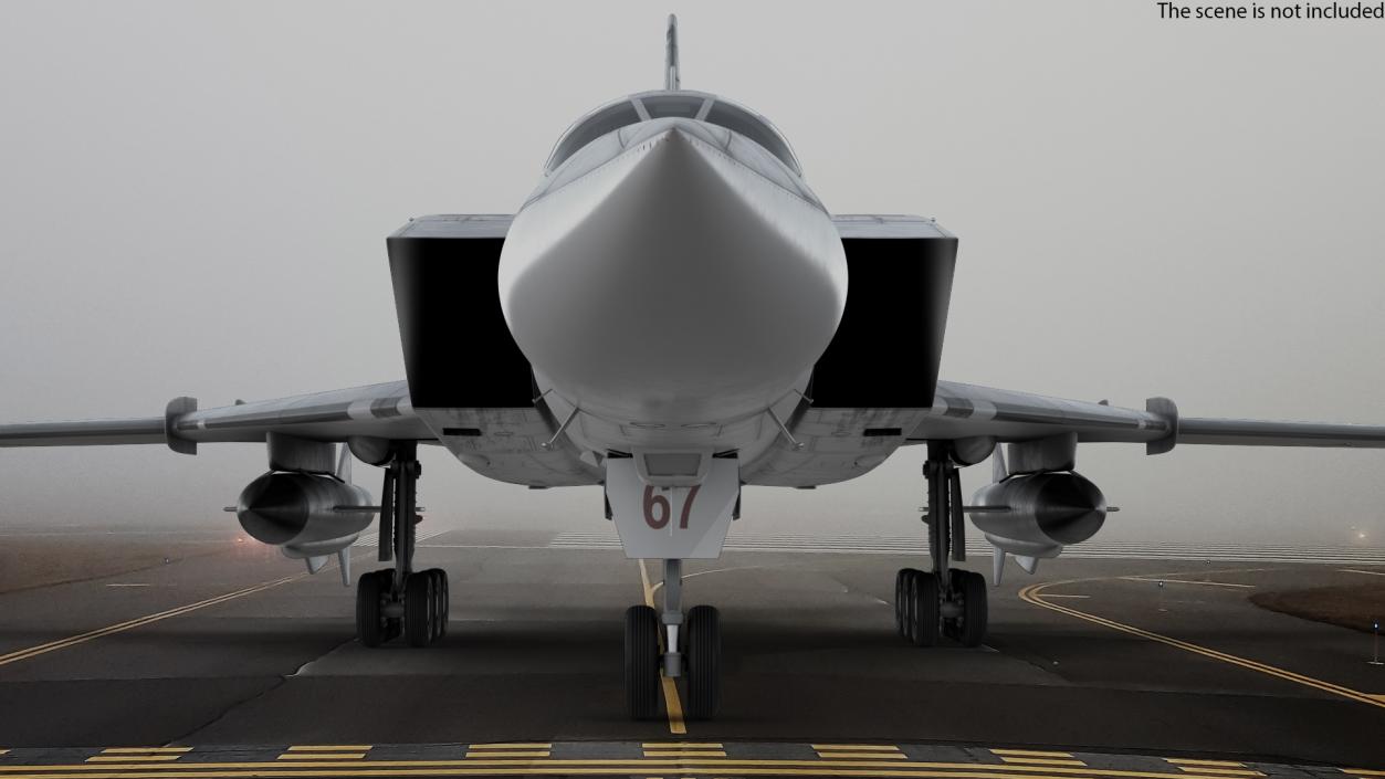 Supersonic Missile Carrier Tupolev Tu-22M Backfire Rigged 3D