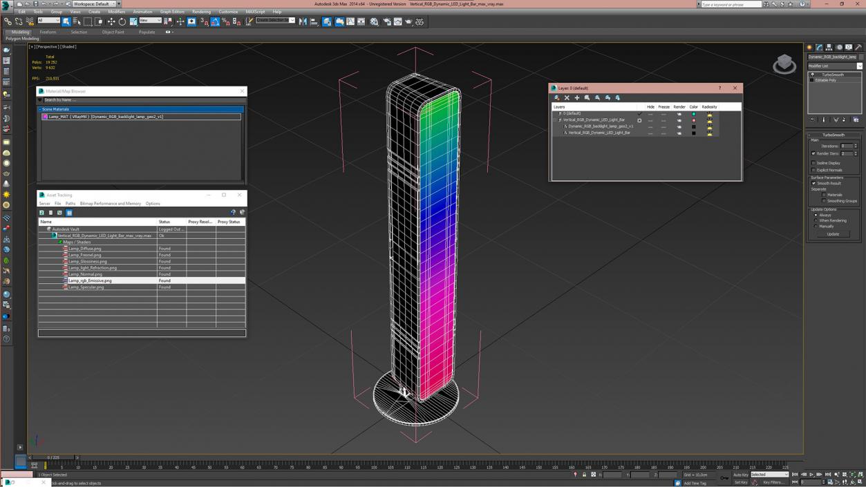 Vertical RGB Dynamic LED Light Bar 3D model