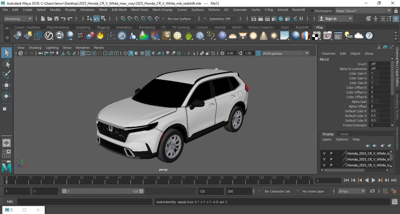 3D 2025 Honda CR-V White