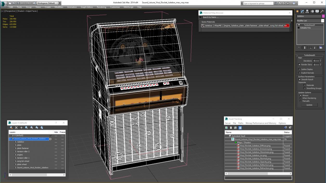 Sound Leisure Vinyl Rocket Jukebox 3D model