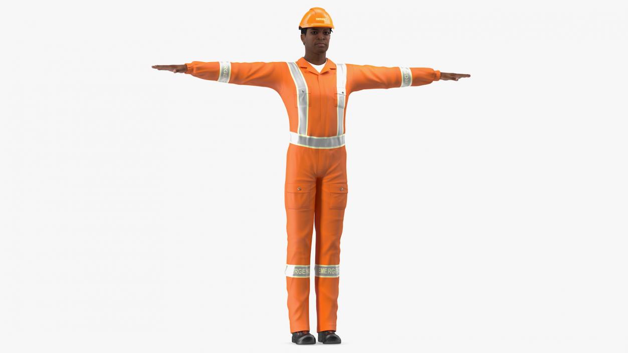 3D Light Skin Black Rescuer T Pose