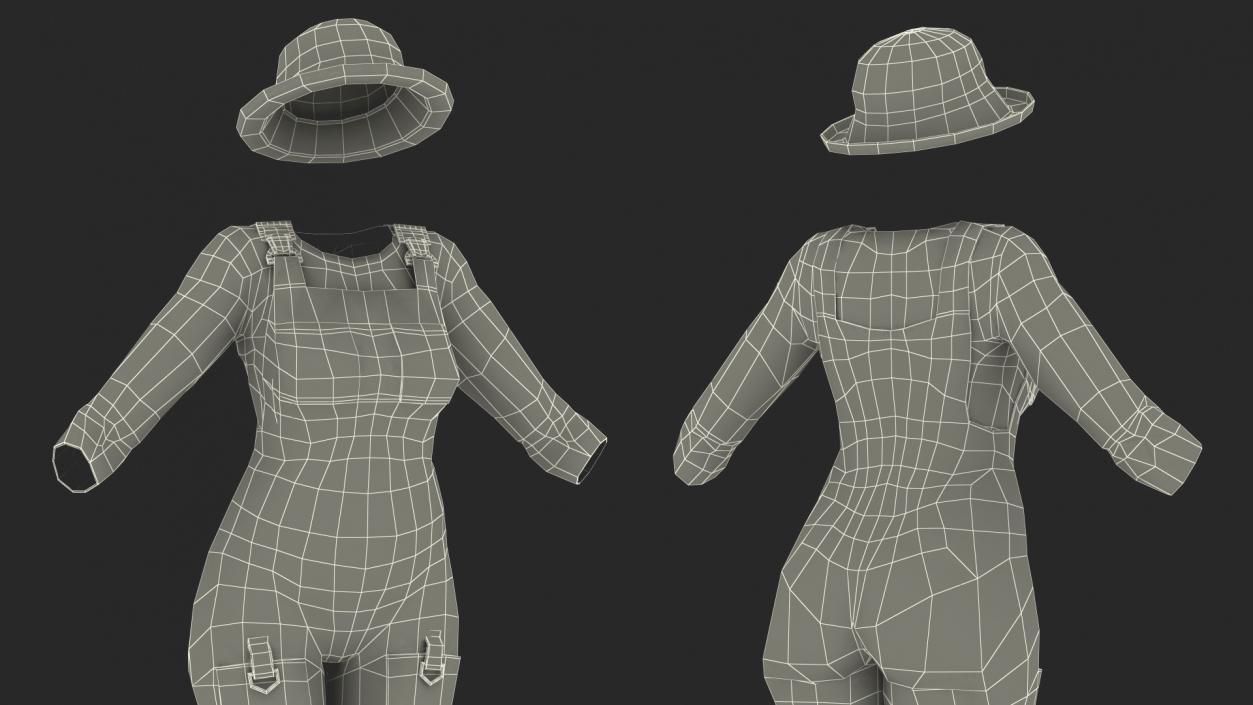 3D model Gardener Clothes Set for Women