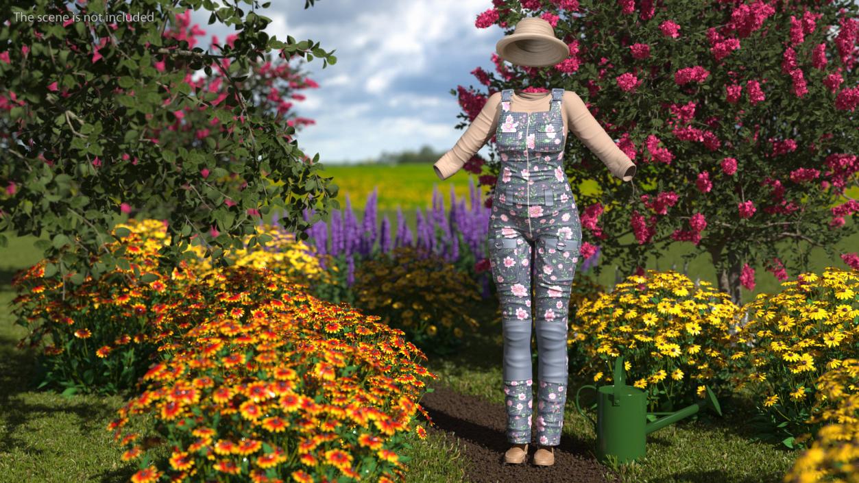 3D model Gardener Clothes Set for Women