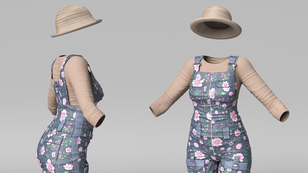 3D model Gardener Clothes Set for Women