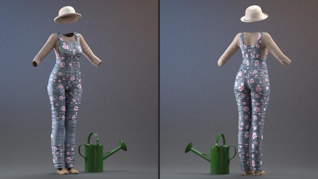 3D model Gardener Clothes Set for Women