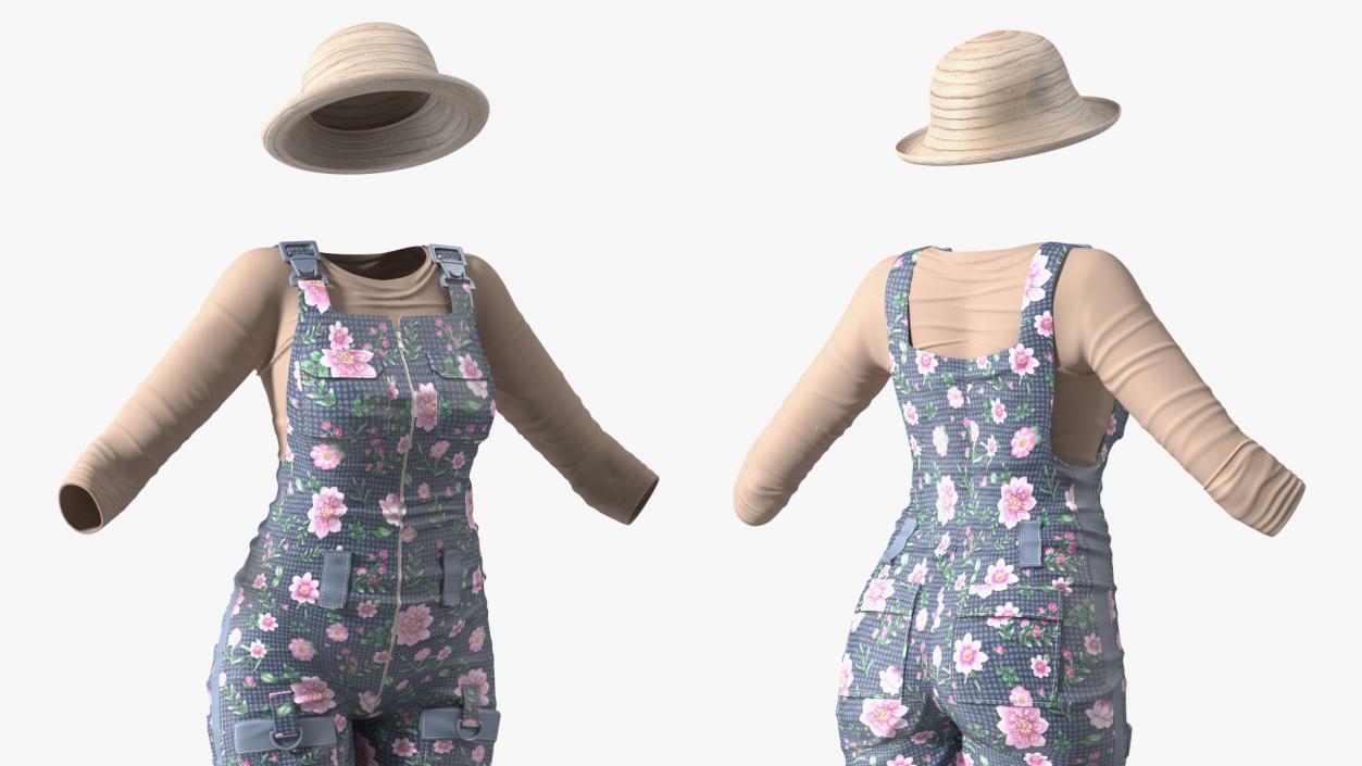 3D model Gardener Clothes Set for Women