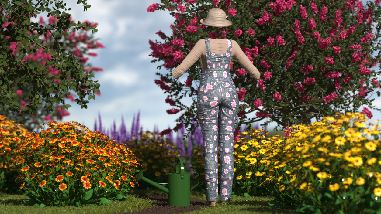 3D model Gardener Clothes Set for Women