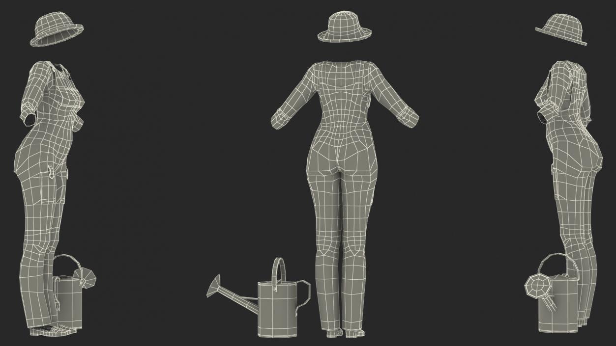 3D model Gardener Clothes Set for Women