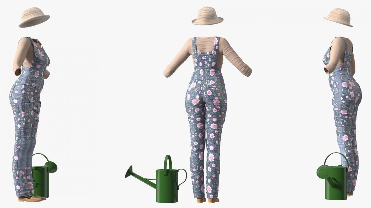 3D model Gardener Clothes Set for Women