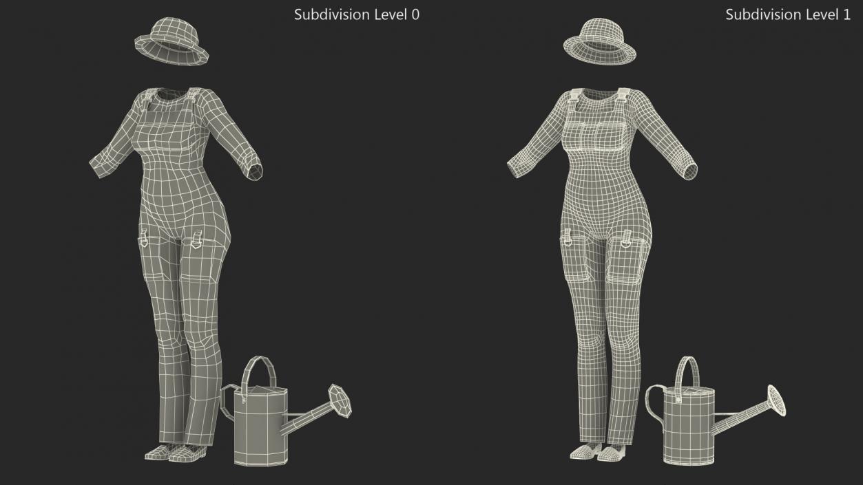 3D model Gardener Clothes Set for Women