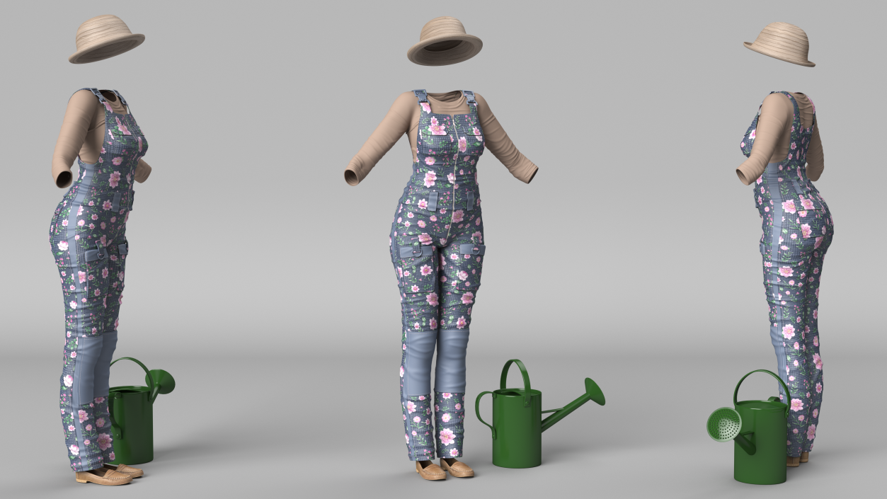 3D model Gardener Clothes Set for Women