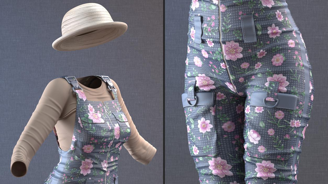 3D model Gardener Clothes Set for Women