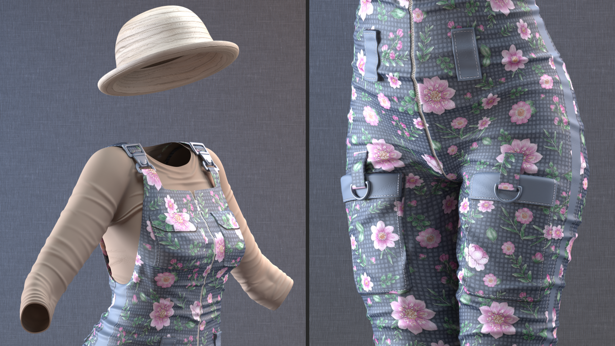 3D model Gardener Clothes Set for Women