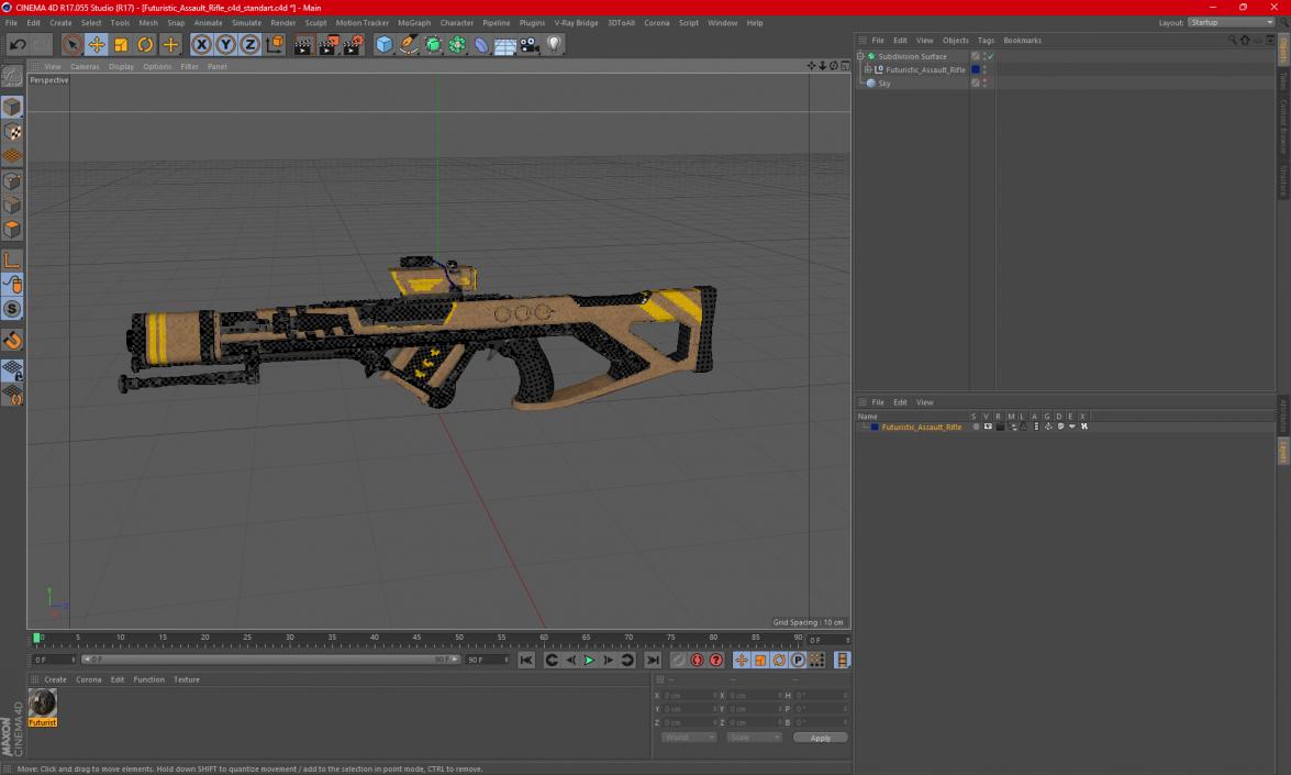 3D Futuristic Assault Rifle 2